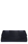 Nina Avis Pleated Classic Clutch In Navy Noble Satin