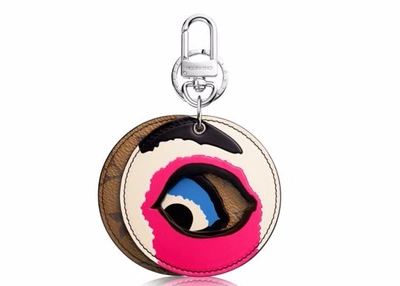 Pre-owned Louis Vuitton X Kansai Yamamoto Kabuki Mask Bag Charm And Key Holder Monogram Reverse Multicolor