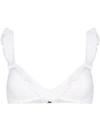 Melissa Odabash New York Ruffle-trimmed Ribbed Bikini Top In White