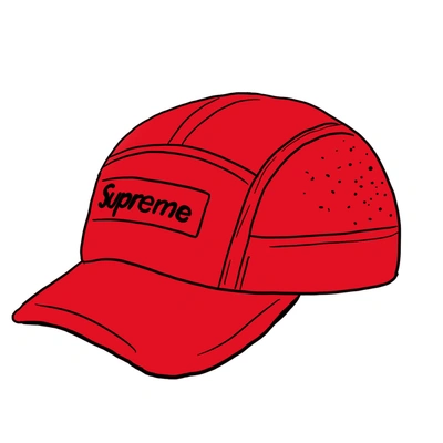 Supreme Reflective Stripe Camp Cap Red –