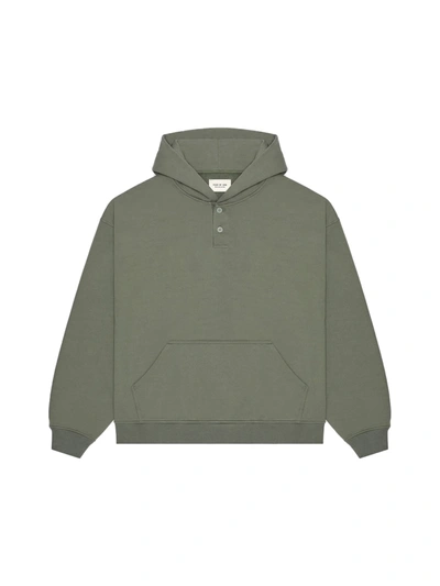 Pre-owned Fear Of God  Everyday Henley Hoodie Army Green