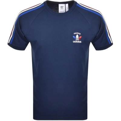 Adidas Originals 3 Stripe France T Shirt Navy | ModeSens