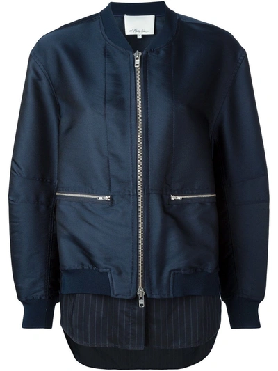 3.1 Phillip Lim / フィリップ リム Wool-blend Bomber Jacket In Navy