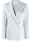 Harris Wharf London Double Breasted Blazer In Blue