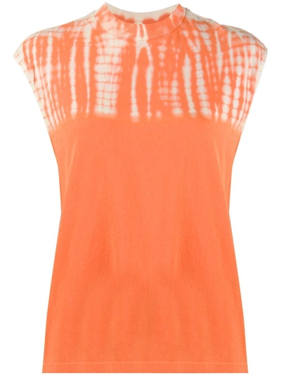 Raquel Allegra Tie-dye Muscle T-shirt In Orange