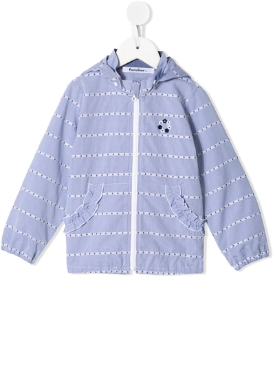 Familiar Kids' Embroidered-details Hooded Jacket In Blue