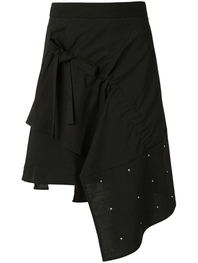 Bapy Asymmetric Embellished Skirt In Black