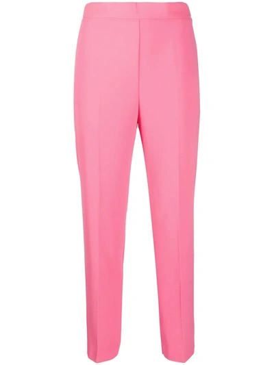 Pinko Cropped Straight Leg Trousers In Pink