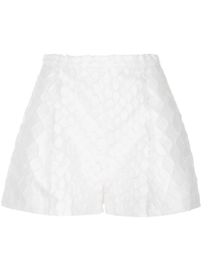 Alex Perry Bailey Textured Shorts In White