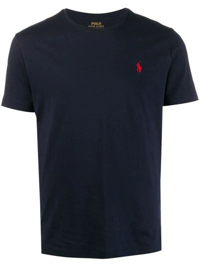 Ralph Lauren Slim Fit Logo T-shirt In Blue