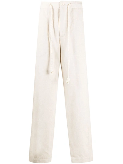 Ann Demeulemeester Plain Drawstring-waist Trousers In Neutrals