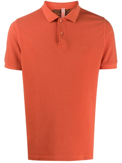 Sun 68 Short Sleeve Polo Shirt In Orange