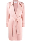 Harris Wharf London Tie-waist Trench Coat In Pink