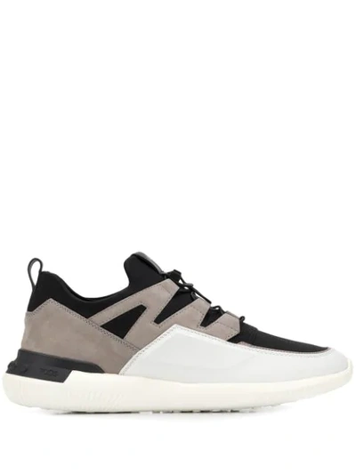 Tod's Nubuck-panelled Drawstring Technical Trainers In Multicolor