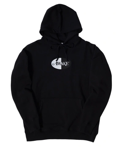 Pre-owned Awake  Embroidered Split Logo Patch Hoodie Black