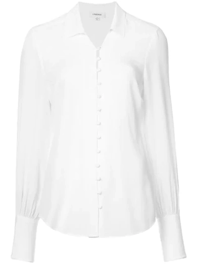 L Agence Klassisches Seidenhemd In White