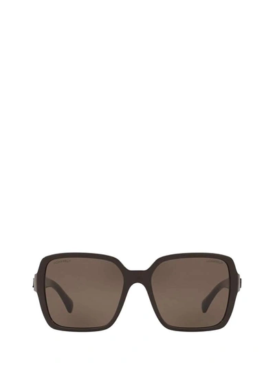 Pre-owned Chanel Square Frame Sunglasses In Brown