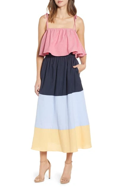 English Factory Colorblock Maxi Dress In Multi