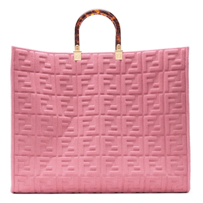 Fendi Sunshine Shopper Terry Tote In Rose