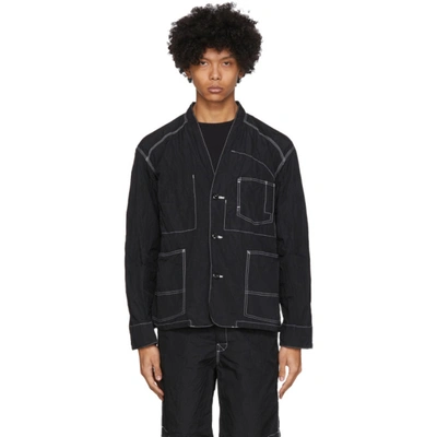 Sasquatchfabrix Nylon Wa-neck Jacket In 01 Blk