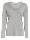 Splendid Valley Long-sleeve V-neck Tee In Heather Grey