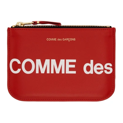 Comme Des Garçons Comme Des Garcons Wallets Red Huge Logo Pouch