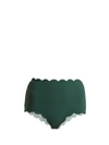 Marysia Santa Monica Scalloped High-rise Bikini Briefs In Kelp