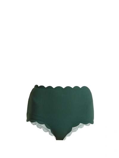 Marysia Santa Monica Scalloped High-rise Bikini Briefs In Kelp