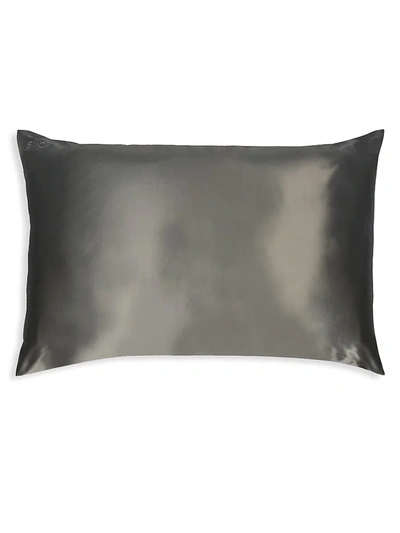 Slip Charcoal Queen Silk Pillowcase 51cm X 76cm In Charcoal