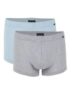 Hanro Cotton Essentials Covered Waistband Boxer Briefs, Pack Of 2 In Aquamarine