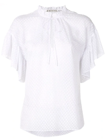 Alice And Olivia Alice + Olivia Julius Ruffle-sleeve Tunic Top In White