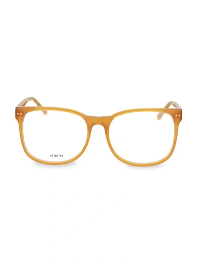 Linda Farrow 59mm Round Novelty Optical Glasses In Transparent Honey