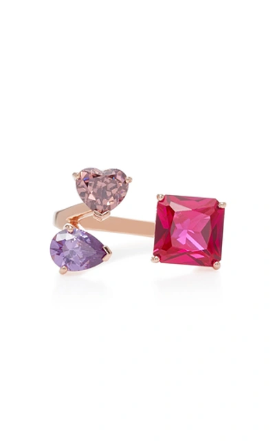 Anabela Chan Orion Ruby 18k Rose Gold Vermeil Ring In Multi