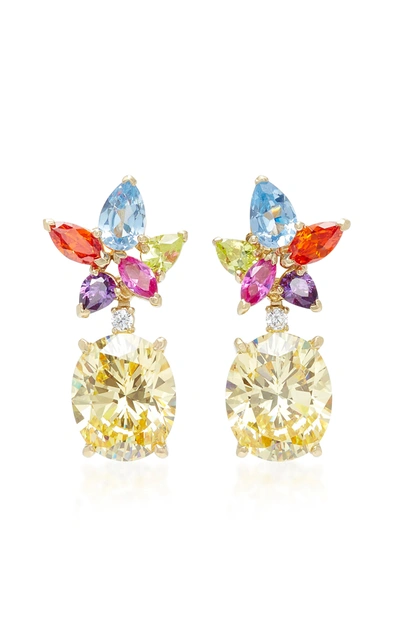 Anabela Chan Women's Lily Diamond And Multi-stone 18k Gold Vermeil Earrings