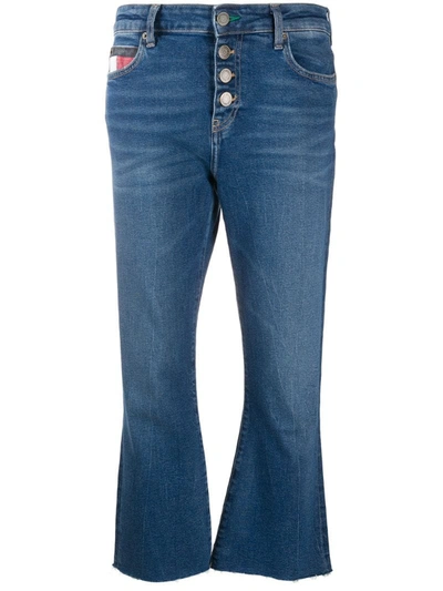 Tommy Jeans Buttoned Cropped Jeans In Blue