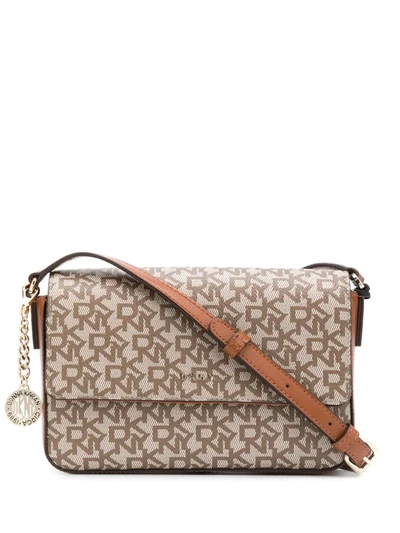 Dkny Bryant Monogram Crossbody Bag In Beige