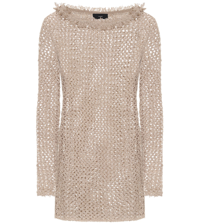 Alanui Dune Cotton And Silk-knit Minidress In Beige