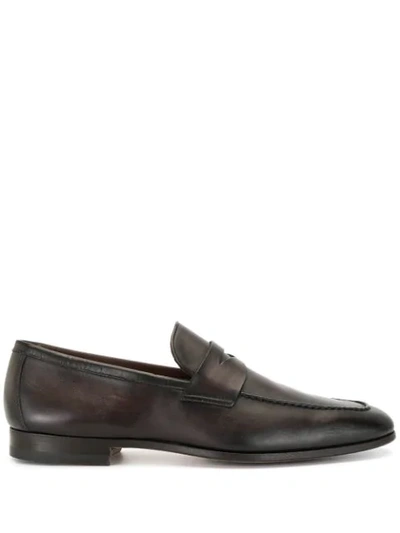 Magnanni Low-heeled Loafers In Brown