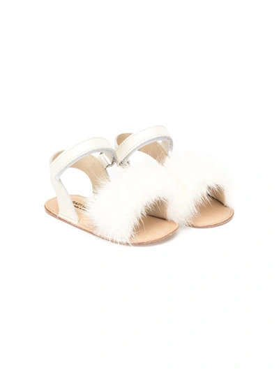 Babywalker Kids' Embellished Flat Sandals In White