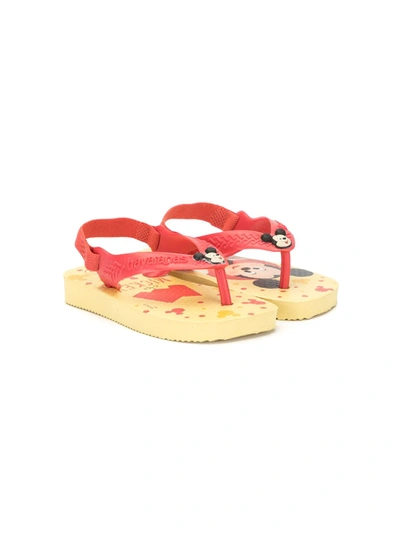 Havaianas Kids' Mickey Mouse Slip-on Sandals In Yellow