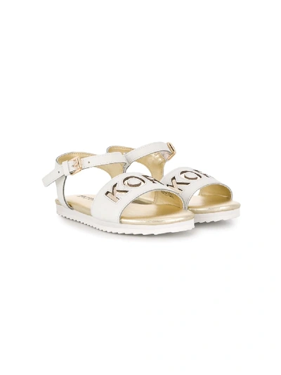 Michael Kors Kids' Logo Embossed Sandals In White