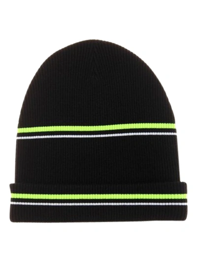 Alexander Wang T Striped Wool Beanie Hat In Black