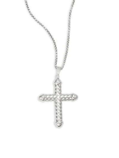 Saks Fifth Avenue Fancy Swirl Sterling Silver Cross Pendant Necklace