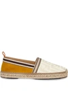 Fendi Ff Jacquard Motif Espadrilles In Cream