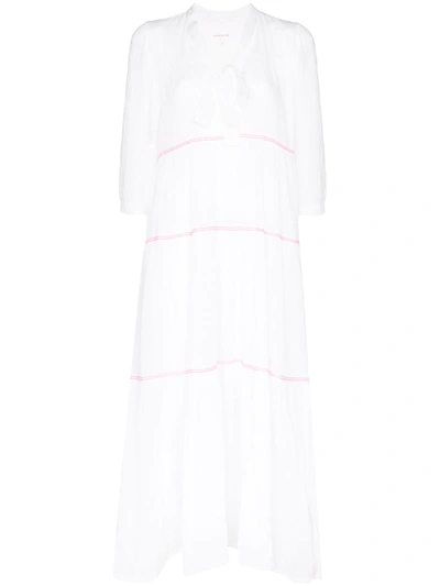 Honorine White Giselle Tiered Maxi Dress