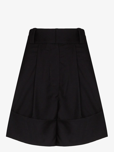 Low Classic Fold-over Wool Shorts In Blue