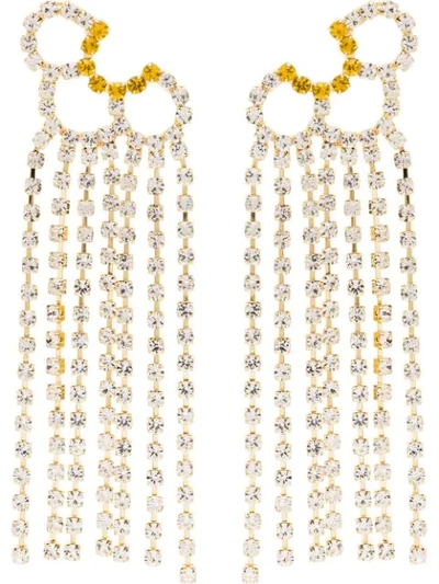 Area Gold Tone Petal Chandelier Crystal Earrings In Silver