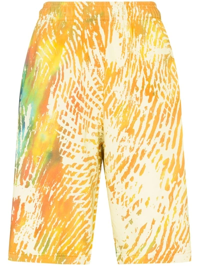 Adidas Originals X Pharrell Williams Tie-dye Cotton Shorts In Yellow