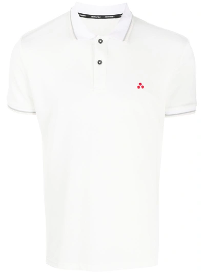 Peuterey Logo Embroidered Polo Shirt In White