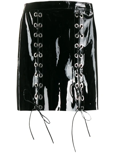 Manokhi Giselle Lace-up Mini Skirt In Black